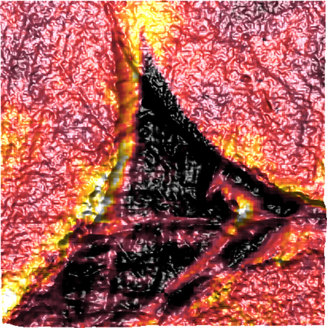嵌入环氧树脂中的卡宾纤维的纳米热STHM图像的纳米级特性图。