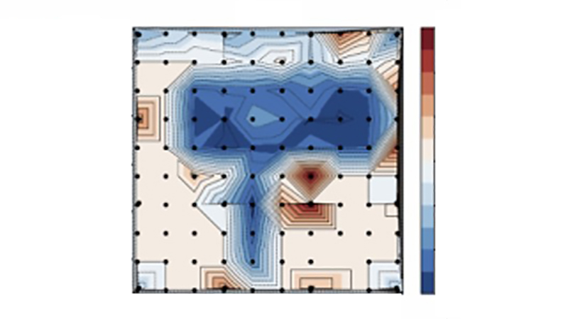 通过在10x10矩阵中的点收集光谱创建的VC+地图